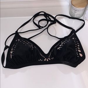 Black lace bikini top